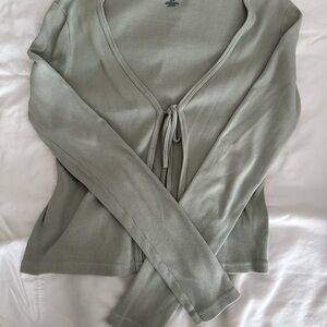 Brandy Melville Light Green Ribbed Top